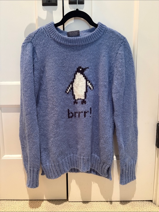 Wooden Ships Sweaters - Wooden Ships Light Blue Penguin Crewneck Sweater